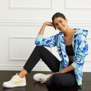 NWT Hill House The Allie Zip-Up in Ocean Kaleidoscope Sz‎ S Hippie 70s Colorful